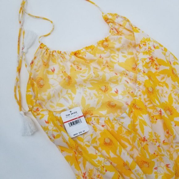 Free People Liza Halter Bodysuit Ivory Yellow NWT - Picture 5 of 7